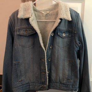 womens large sherpa denim jacket